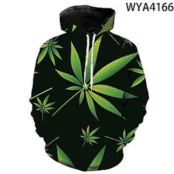 New Weed Leaf Green Leaves 3D Print Hoodies Men Women Children Sweatshirts