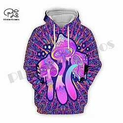 PLstar Cosmos 3Dprinted Newest Mushroom Hippie Lover Weed Skull Harajuku Casual Streetwear