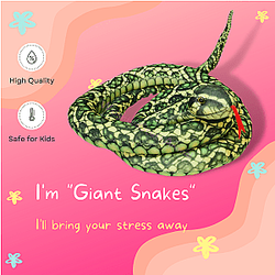 160-300cm Green Giant Snakes Simulation Long Plush Toy