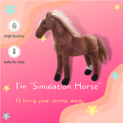 28-70cm Brown Simulation Horse Stuffed Animal Dolls Toy