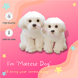 21-26cm White Simulation Maltese Dog Stuffed Animal Toy