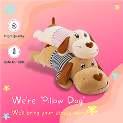 50-130cm Brown Big Dog Pillow Stuffed Animal Toy