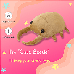 50-60cm Brown Beetle Simulation Insect Plush Toy