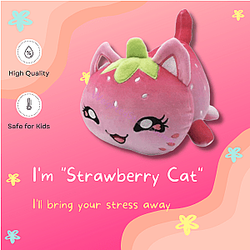 Strawberry Meows Cute Cat Plush Soft Toy