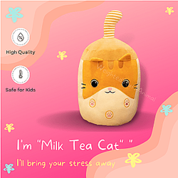 25-59cm Milk Tea Cat Cute Pillow Orange Cat Toy