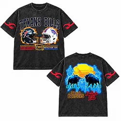 Texans vs Bills Trrill Burgers LA2409 Westside Gunn Wash T-Shirts