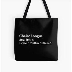 Wet Leg Aesthetic Quote Lyrics Muffin Black Print Tote Bag