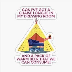 Wet Leg Chaise Longue in a Festival Tent Glastonbury Camping Gig Glasto Design Sticker