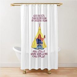 Wet Leg Chaise Longue in a Festival Tent at Glastonbury Camping Gig Glastonbury Design Shower Curtain