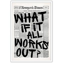 Retro Black and White Newspaper Poster Canvas Wall Art Positive Quote Minimalist Prints Painting for Home Bedroom Designer Decor 8x12in Unframed