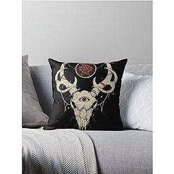 Whitechapel Deer Skull Throw Pillow