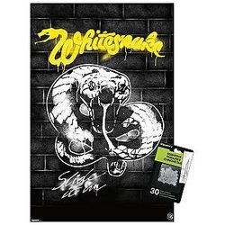 Whitesnake Graffiti Wall Poster with Push Pins 22.4L x 14.7W Premium Poster & Push Pin Bundle