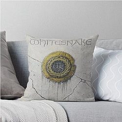 Whitesnake Cracked Wall There's a Gold Logo Throw Pillow