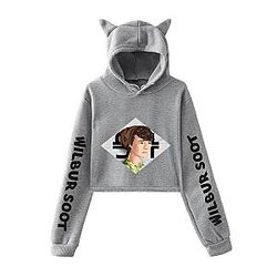 Wilbur Soot Hoodie - Cute Cat Ear Croptop Printed Hoodie