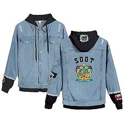 Wilbur Soot Denim Jeans Stitching Hoodie Jacket Men/Women Streetwear Jacket