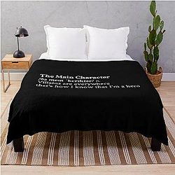 The Main Character by Will Wood Aesthetic Motivational Quote Throw Blanket