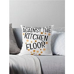 Against The Kitchen Floor Will Wood Design Throw Pillow
