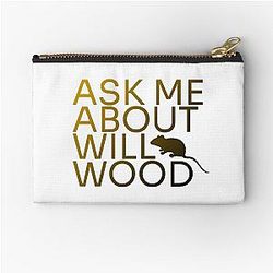 Ask Me About Will Wood Zipper Pouch