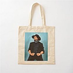 Cowboy Will Wood Cotton Tote Bag