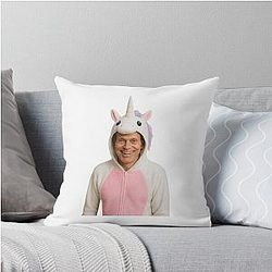 Unicorn William Dafoe Happy Birthday Christmas Gift Funny Prank Meme Throw Pillow