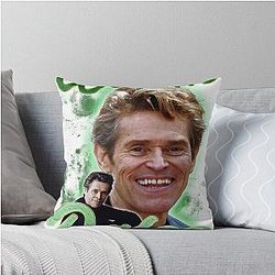 Willem Dafoe 90s vintage bootleg design Throw Pillow