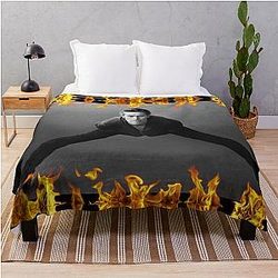 Willem Dafoe Fire Pose Throw Blanket