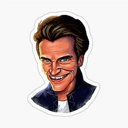 Mens Willem Dafoe Funny Graphic Gifts Sticker