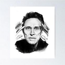 Willem Dafoe 2 Pencil Drawing Poster