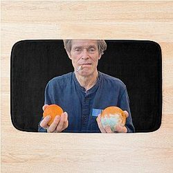 Willem Dafoe With Orange Meme Bath Mat