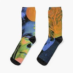 Willem Dafoe Cosmic Neon Planetary Psychedelic Art Socks