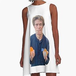 Willem Dafoe Holding Moldy Oranges A-Line Dress