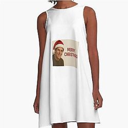 Willem Dafoe Christmas Holiday Merry Gift Hat Meme Funny Prank A-Line Dress