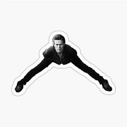 Willem Dafoe poses a sticker
