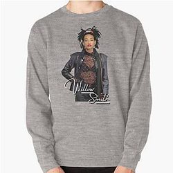 Willow Smith Realistic Digital Art with text Pullover Sweatshirt