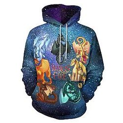 Wings of Fire Hoodie – 3D Starry Sky Dragon Lineup Design