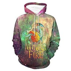 Wings of Fire Hoodie – 3D Cosmic Dragon Glow Design