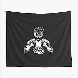 Wolf Man Design for Nature Lovers and Horror Movie Fans Tapestry