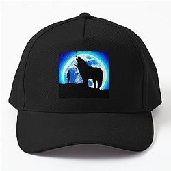 Cool moon wolf man Birds Baseball Cap