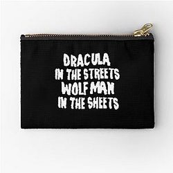 Dracula in the streets wolf man in the zipper pouch