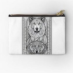 Dog and Wolf Man Zipper Pouch