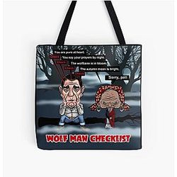 Wolf Man Over Print Tote Bag