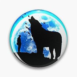 Cool moon man and Art birds Pin