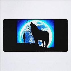 Cool Wolf Man Desk Mat