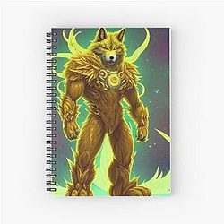 Cosmic Wolf Spiral Notebook