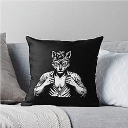 Wolf Man Design for Nature Lovers and Horror Fans Throw Pillow