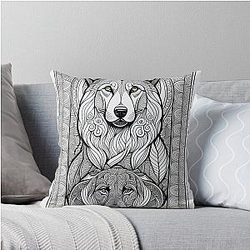 Dog and Man Throw Pillow