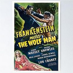 Frankenstein meets the Wolf Man Poster