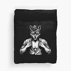 Wolf Man Design Duvet Cover for Nature Lovers and Horror Fans