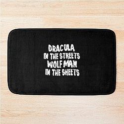 Dracula In The Streets Wolf Man In Sheets Bath Mat