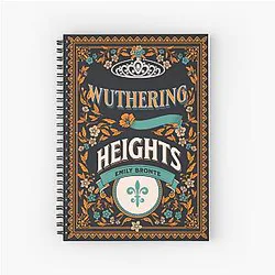 Wuthering Heights by Emily Bronte Book Cover Spiral Notebook